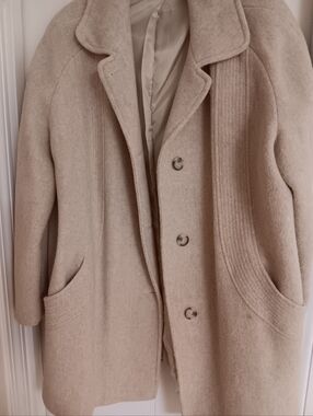 London Fog Cream Wool Blend Pea Coat